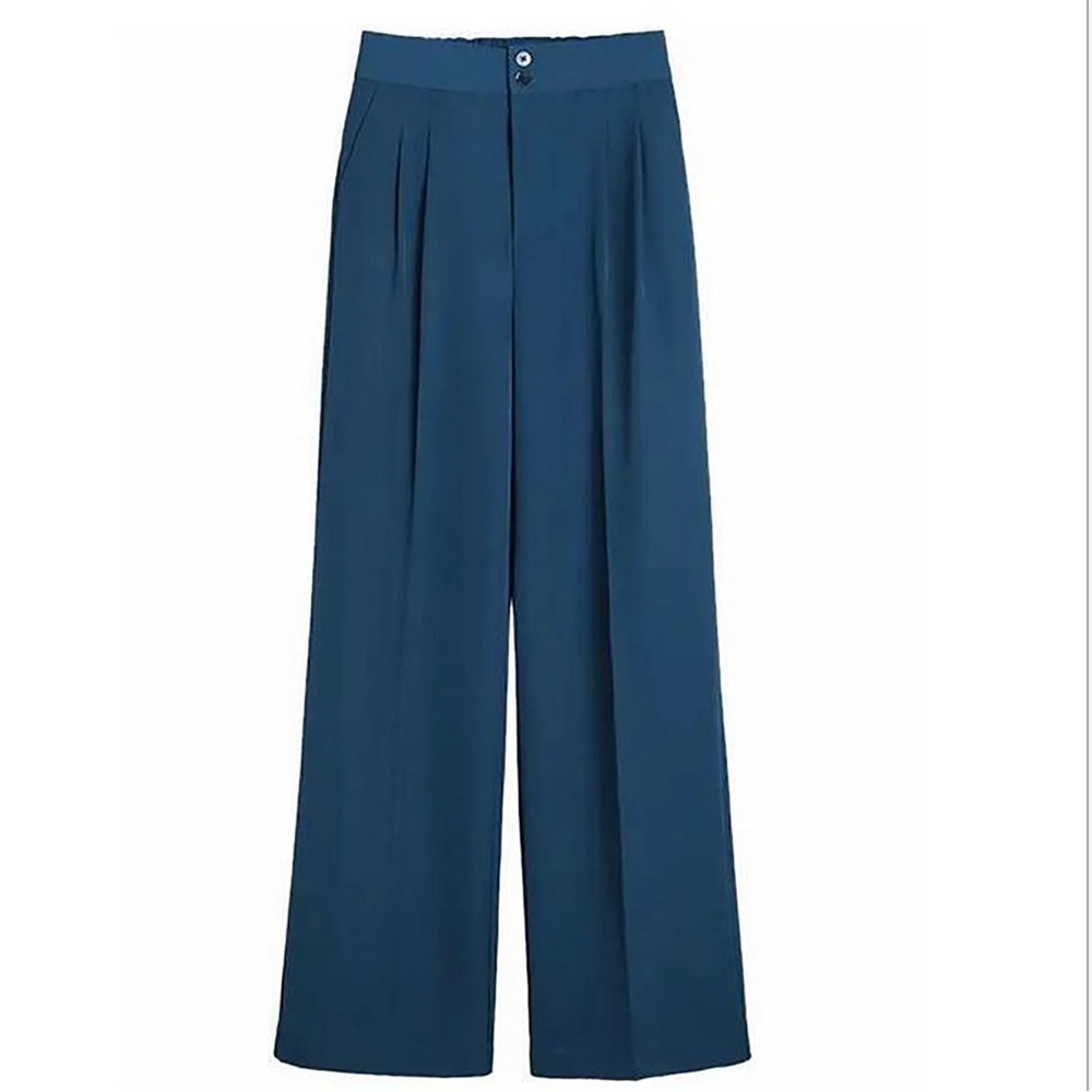 Halara High Waisted Zipper Pocket Hem Wide Leg Casual Pants